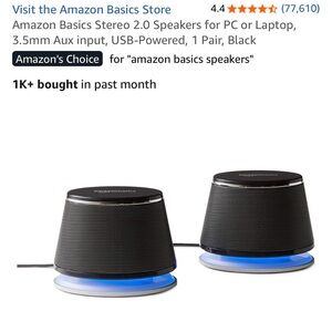 Amazon Basics Stereo 2.0 Speakers for PC or Laptop